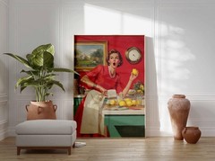 Retro Kitchen Lemon Poster Vintage 1950s Pop Art Print Funny Housewife.Unframed