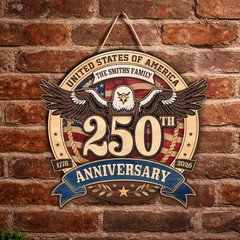 Wooden Sign with Rope Patriotic American Freedom Anniversary Decor