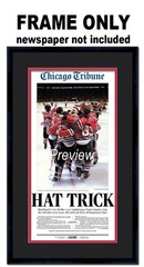 11×22 Newspaper Frame With Black and Red Double Mat