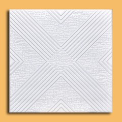 Ceiling Tiles, Glue Up, DIY MODERN Decorative Styrofoam, MALTA 20″ x 20″ White
