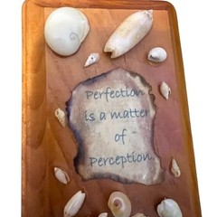 Hand Crafted Small 3X6 decorative wall wood plaque & various seashells.