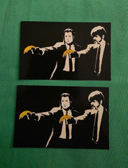 Pulp Fiction Black & White Banana Satirical Sticker Set 2.4×3 Lot of 2 New Gift