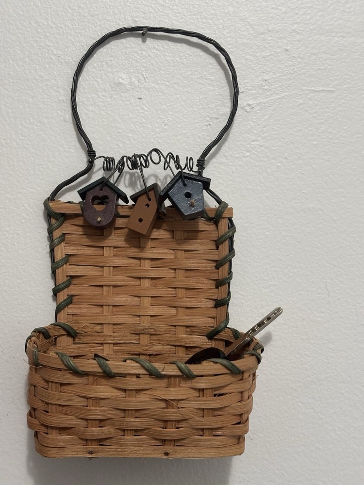 Cute Little Woven Wall Hanging Basket To Store Small Items In 5” X 3”