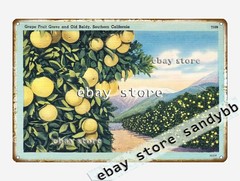 1930-45 Grape Fruit Grove Old Baldy, Southern California tin sign decor cafe bar