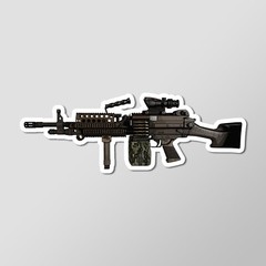 MK46 MOD 0 Light Machine Gun Art – Laptop Sticker Vinyl 4″ Wide