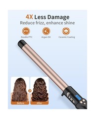 1 Inch Curling Wand Long Barrel, Dual Voltage Hair Curling Iron Wan… Fast Ship