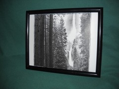 Upper & Lower Yosemite Falls *8×10 Framed Poster Print *Black & White *Framed VG