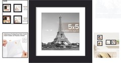 Classic Rectangular Black Picture Frame – Fits 5×5 or 4×4 Photos Perfectly