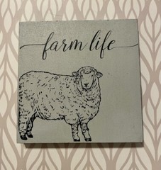 Farmhouse Block Sign~Sheep Farm Life NEW