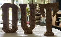 LOT Of 3 Ashland Santa Fe Filigree Etched Decorative Letters 1 in x 7 in