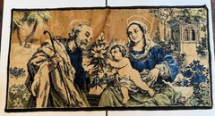 Vintage Baby Jesus & Mary Tapestry 70s Wall Decor Religious Christian Decor