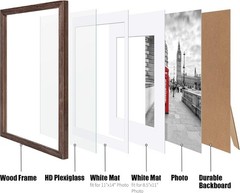 12X16 Rustic Picture Frames Solid Wood Display Pictures 11X14 or 8.5X11 Diplomas