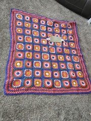 SHABBY CHIC CROCHET BRIGHT GRANNY SQUARE DECORATIVE THROW BLANKET AfGHAN