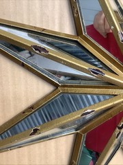 Pottery Barn Distress Mirrored Metal Star Wall Hanging 22″ Tall