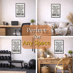 Motivational Quotes Wall Art Framed Poster 11×17 Office Gym Decor Gift
