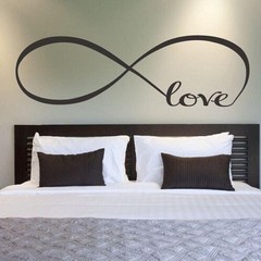 Wall Stickers Bedroom Decor Infinity Symbol Word Love Vinyl 7» X 22», Black