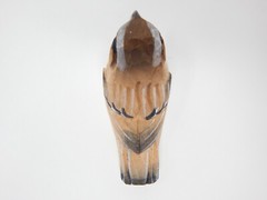 Sparrow Bird Figure Statue Small Wood Sculpture Decor Carve Miniature Thrush
