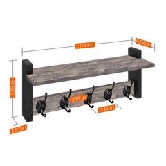 Homode Wall Hooks with Shelf, Coat Rack Wall Mount, Entryway Shelf with Hooks…