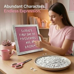 Customizable Rustic Pink Felt Letter Board – Perfect for Home & Office Decor