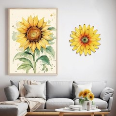 Metal Sunflower Wall Art Hand-Painted Decor Ready to Hang Indoor Outdoor Use