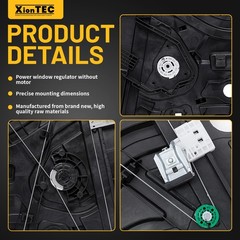 Xiontec Power Window Regulator Panel Without Motor Front Passenger Side