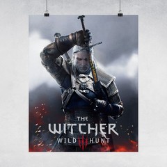 The Witcher Wild Hunt Poster Print, Geralt Of Rivia Poster, The Witcher Cover