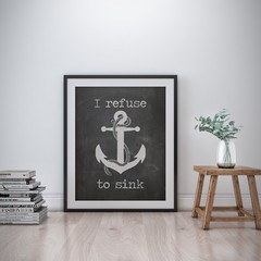 Sink Inspirational Wall Art Print Motivational Quote Poster Decor Encourage Gift