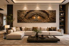 Tree of Life Wall Art Canvas Print, Rustic Nature Artwork, 3D Tree Roots Decor,