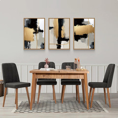 Modern Black Gold Canvas Art Set – Minimalist Wall Decor for Any Room