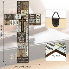 Wooden Cross Wall Sign with Inspirational Words, 8 X 13.8 X 0.2 Inches