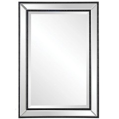 Home Decorators 22 in. W x 32 in. H Polystyrene Mirror w/ Black Frame