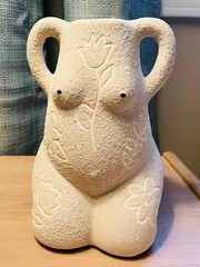 Urban Outfitters Home Leggy Lady Decorative Pottery Vase 6” Female Form Beige