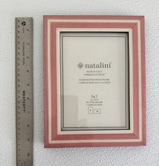 NEW Natalini Handmade 5 x 7″ Italy Lacquer Photo Picture Frame Wood Pink Cream