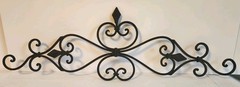 Vintage Gothic Ornate Scroll Work Wrought Iron Door Topper Wall Decor #2