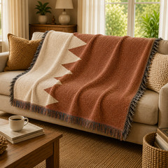 Vintage Style Bahrain Flag Woven Throw Blanket Bahraini Baharna Ajam Tapestry
