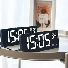 LED Voice‑control Digital Alarm Clock with Dual Alarms, Snooze and 12/24h Displa