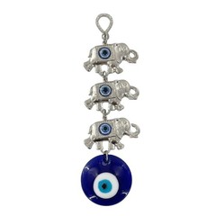 Turkish Blue Evil Eye Hamsa Boho Elephant Charm Wall Car Hanging Amulet Bohemian
