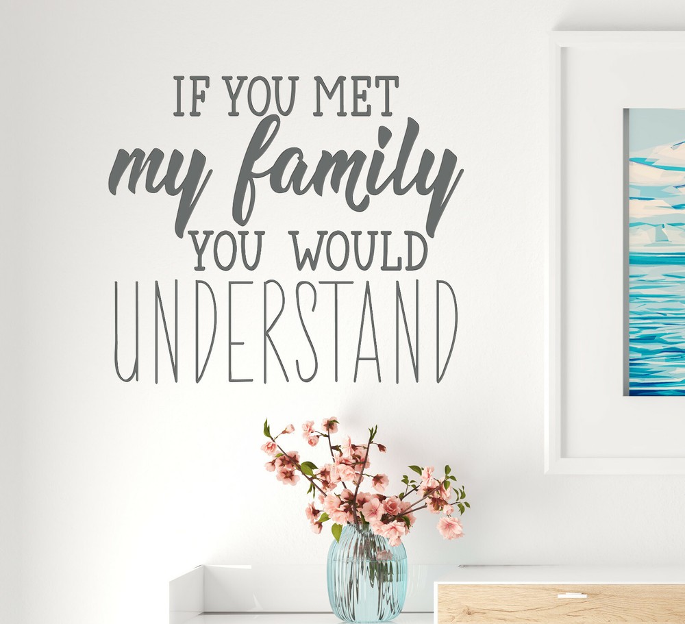 Vinyl Wall Decal Quote Words Family Room Stickers 22.5 in x 20 in Grey gz318