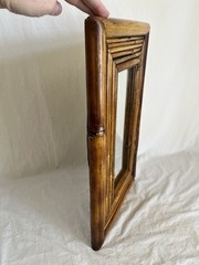 Vintage Bamboo Mirror Rectangular Shape Boho Coastal Chic Style