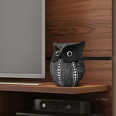 Decorative Unique Black Resin Owl Statue, Showpiece For Home Decor Item 1 Pcs.