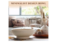 YMXYJM Modern Decorative Resin Fruit Bowl Beige 10” Centerpiece Home Decor Bowl
