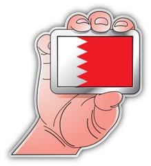 Bahrain World Flag Hand Car Bumper Sticker Decal