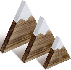 3 Pcs 3 Size Mountain Shelf Decor Mountain Wooden Sign Farmhouse Wood Adventure