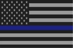 STICKER thin Blue line American flag dark subdued police Made in USA
