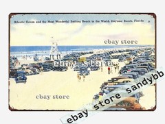 1930-45 Atlantic Ocean most wonderful bathing, Daytona Beach, Florida tin sign