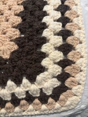 Handmade crochet » Granny Square Beige, Brown, Ivory Open Weave 80″L x 48″ W