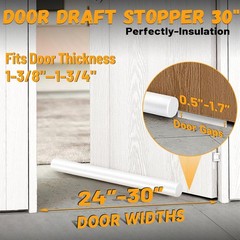 Large Door Draft Stopper 30 Inch for Small Size Bedroom Door Fits 0.5 to 1.7″…