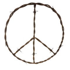 Rustic Copper Iron Peace Sign – Large Hippie Wall Art for Vintage Home Décor
