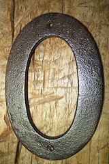 Rustic BROWN Cast Iron Metal House Numbers Street Address 6 1/2 INCH Phone #’s 0