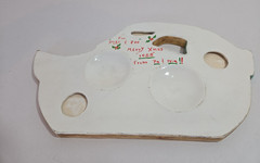 Handmade 1980s Ceramic Duck Shaped Welcome Plaque Hand Painted Country Decor